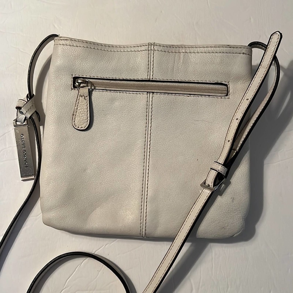 Franco Sarto white leather crossbody zip closure and pockets adjustable strap - Picture 8 of 16
